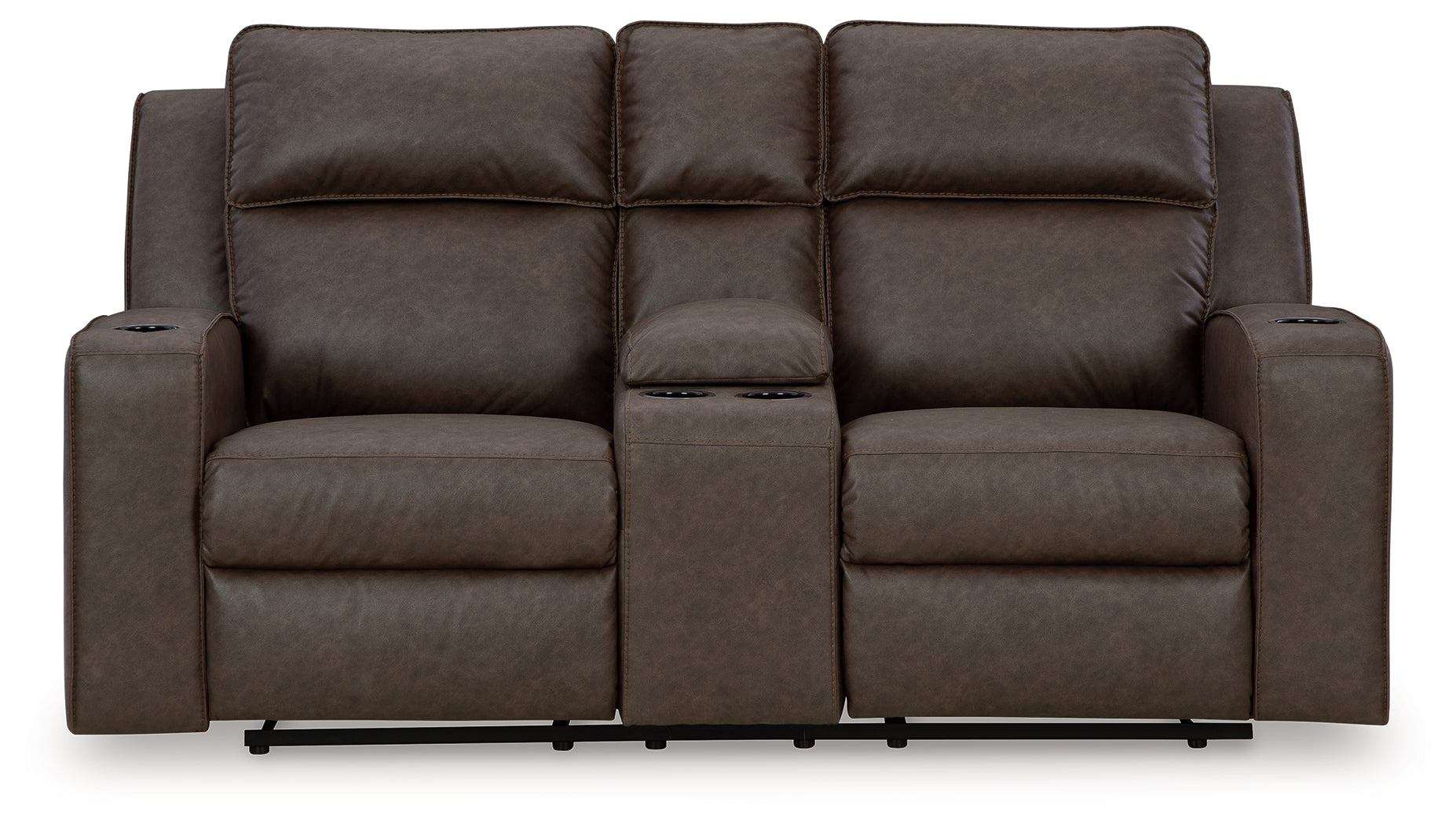 Lavenhorne Umber Reclining Loveseat with Console