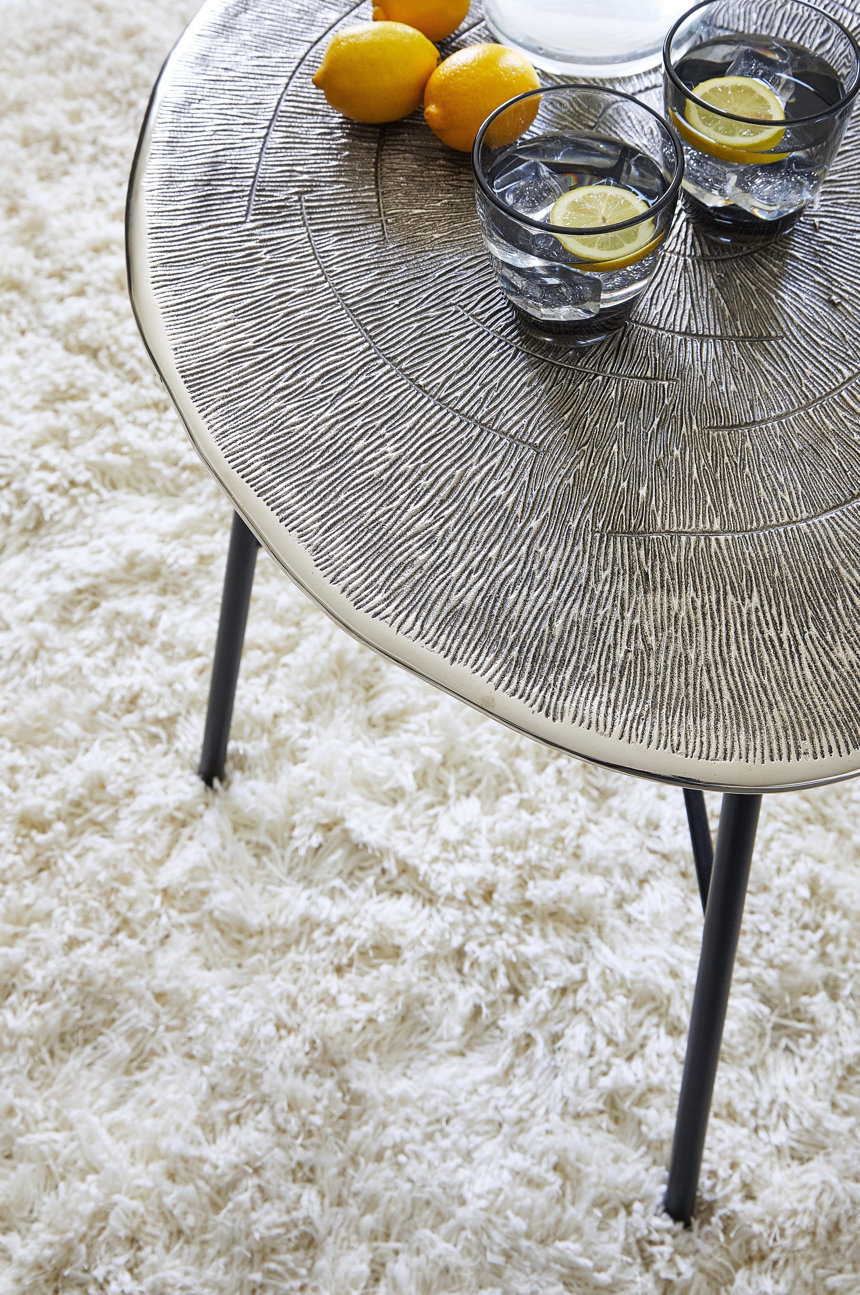 Laverford Chrome/Black End Table