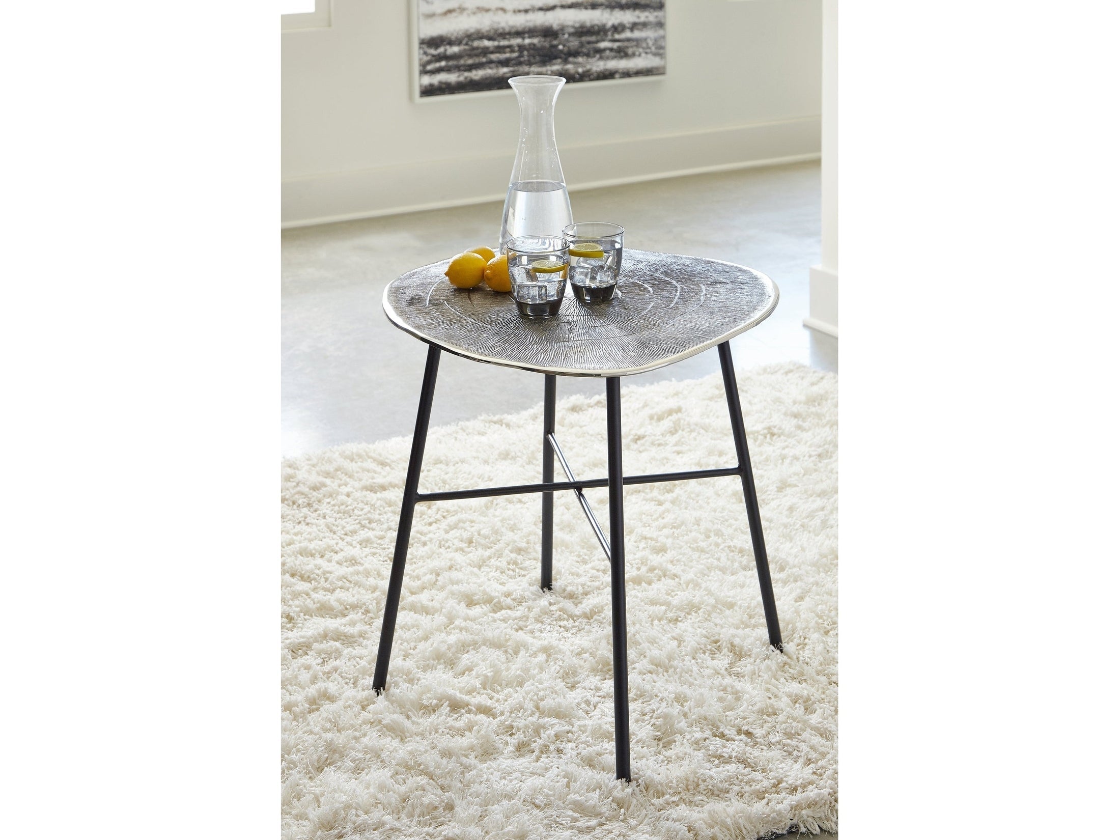 Laverford Chrome/Black End Table