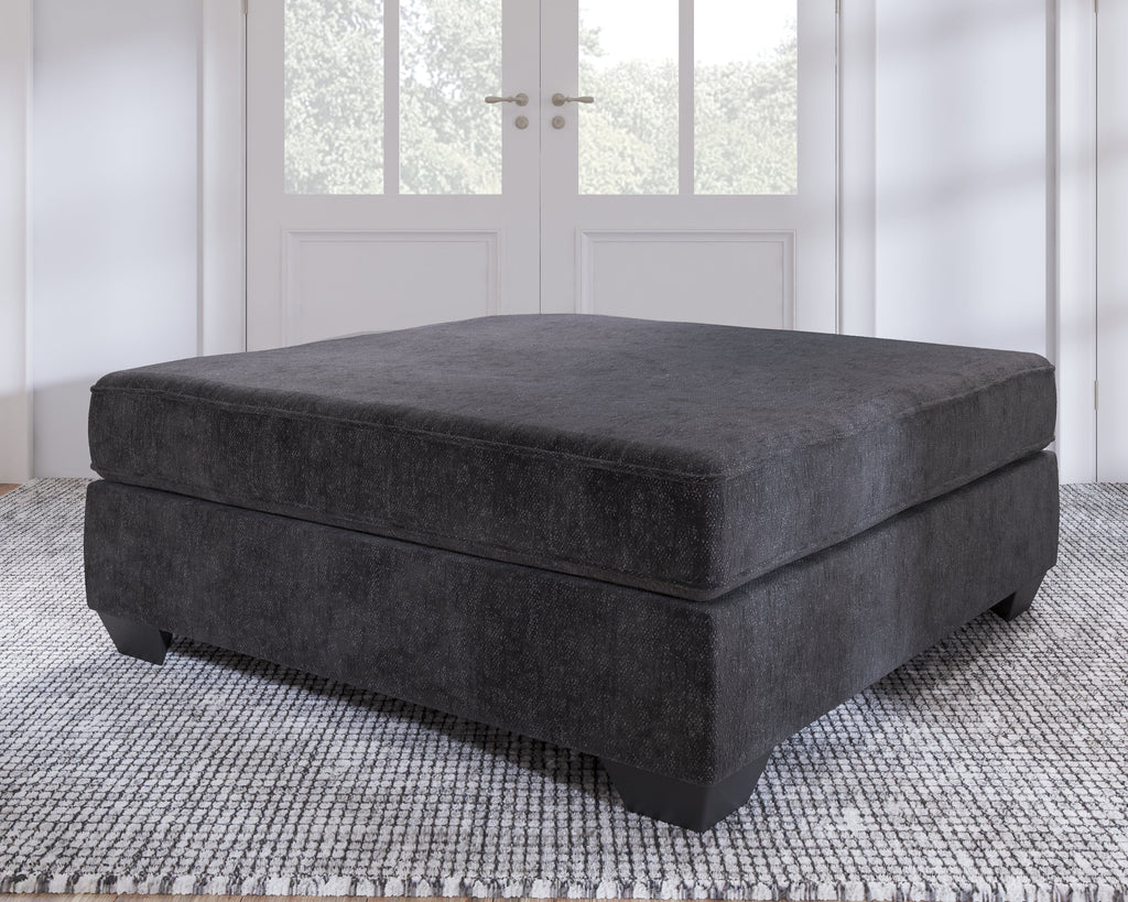 Lavernett Charcoal 3-Piece Sectional and Oversized Ottoman