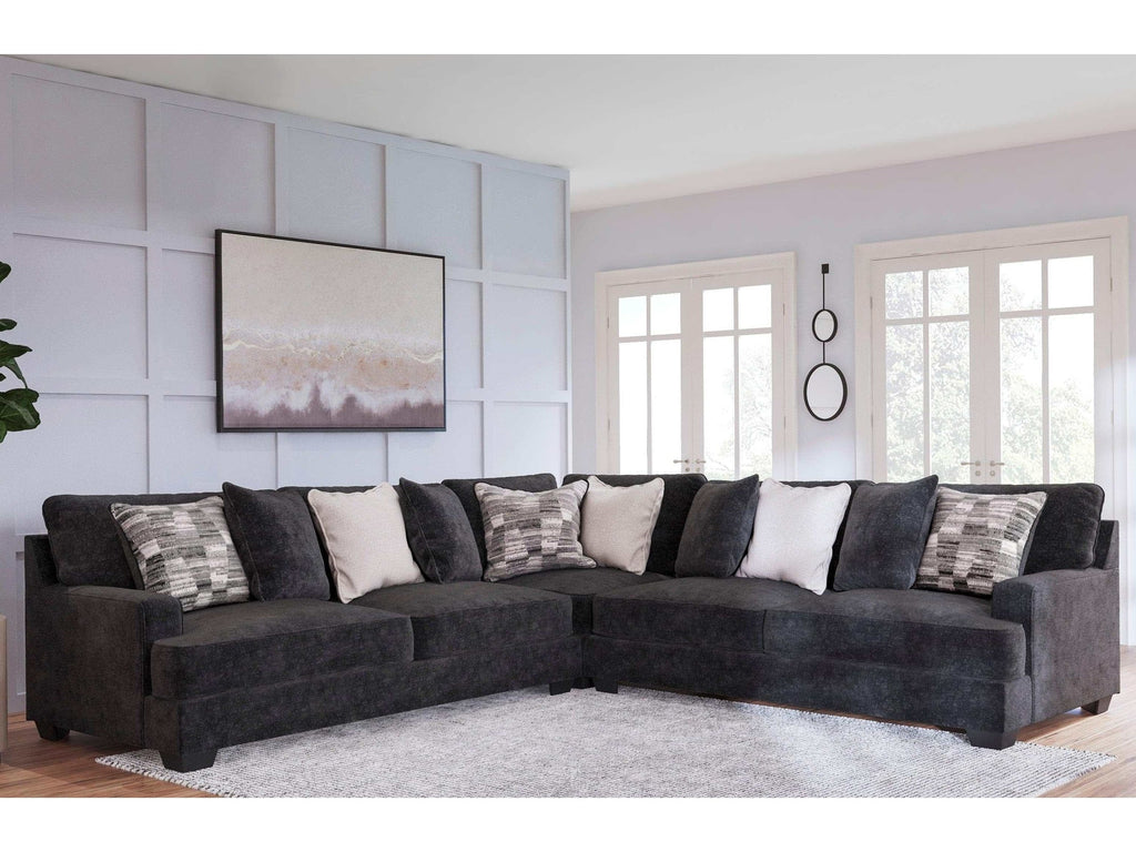 Lavernett Charcoal 3pc Symmetrical Sectional Sofa