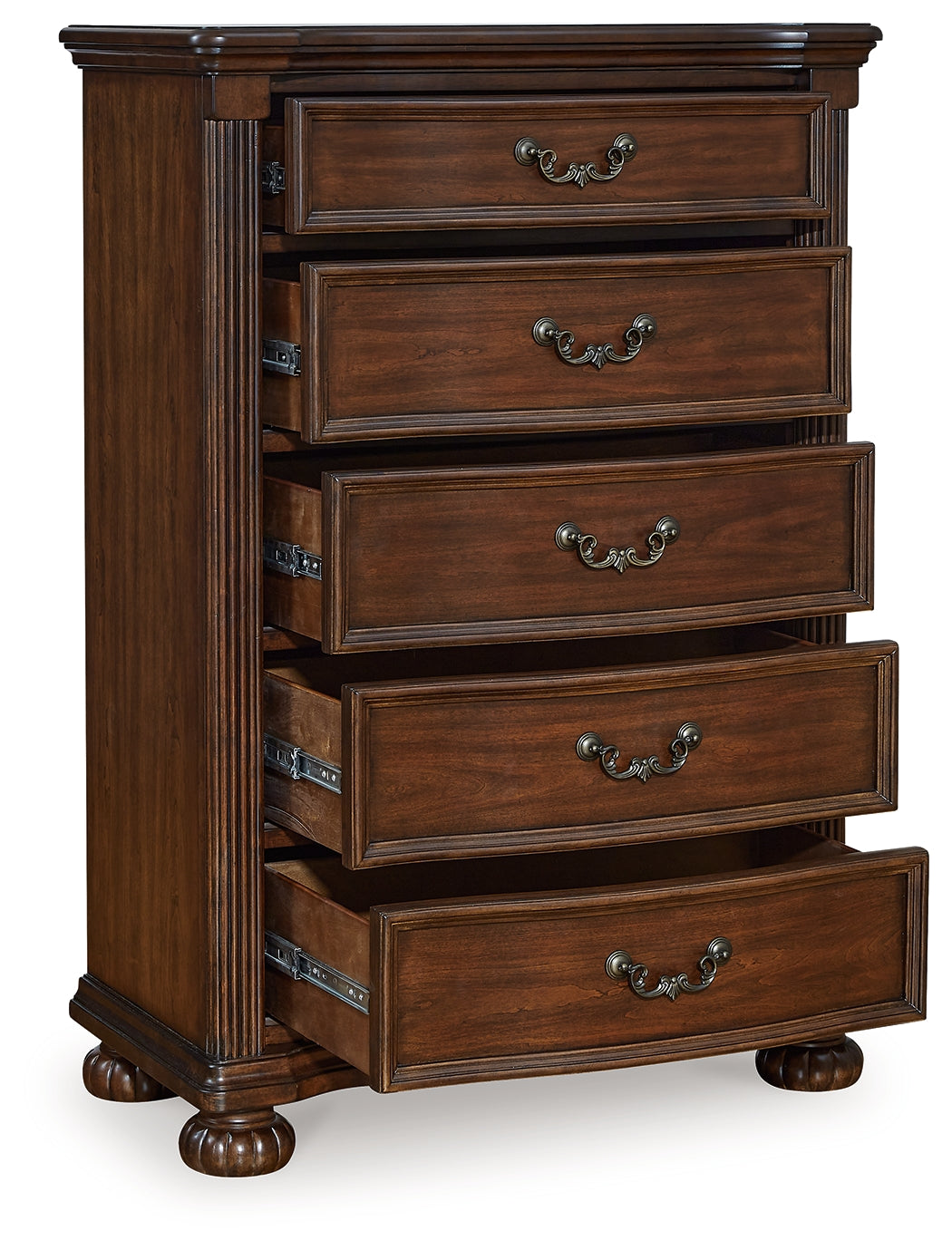 Lavinton Brown King Poster Bed, 2 Chests and Nightstand