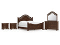Lavinton King Poster Bed, Dresser, Mirror and 2 Nightstands, Brown
