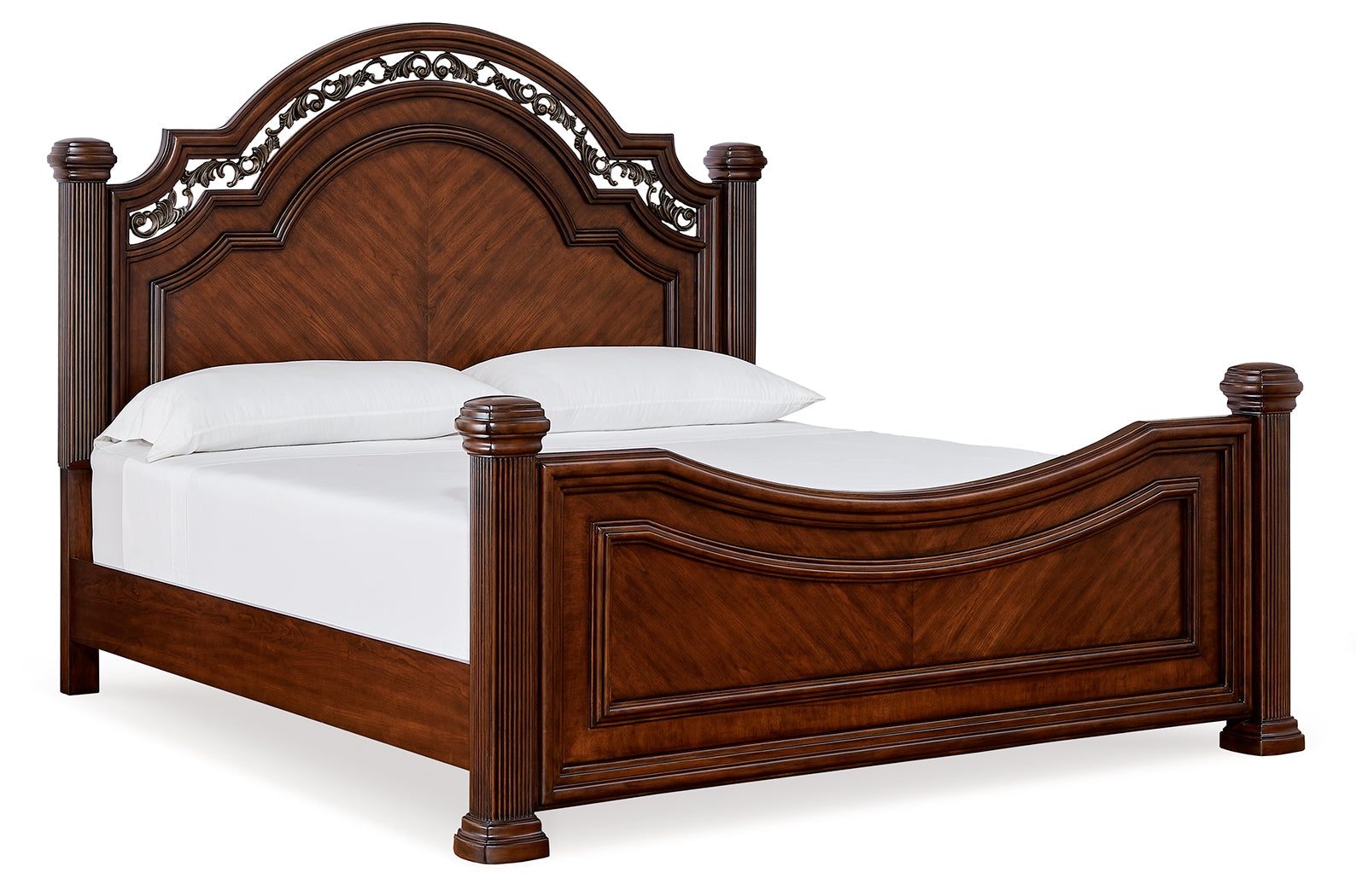 Lavinton King Poster Bed, Dresser, Mirror and 2 Nightstands, Brown