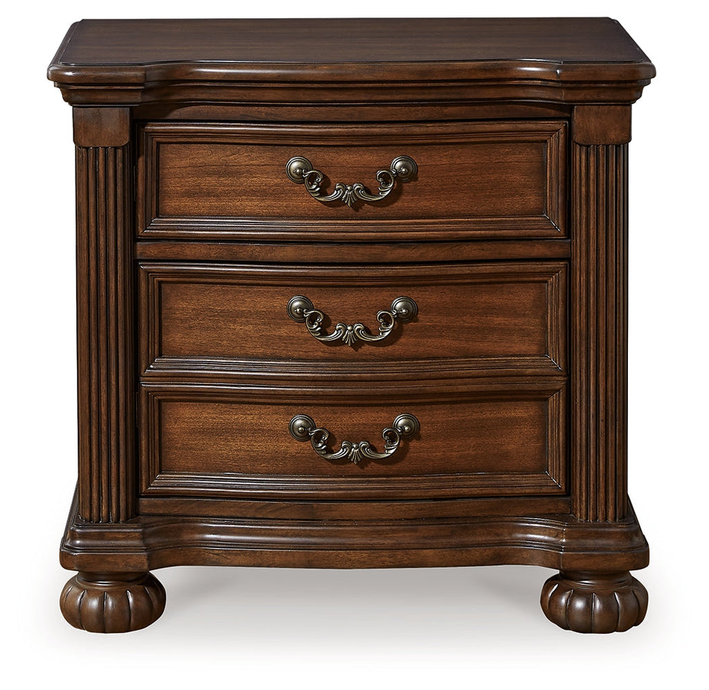 Lavinton King Poster Bed, Dresser, Mirror and 2 Nightstands, Brown
