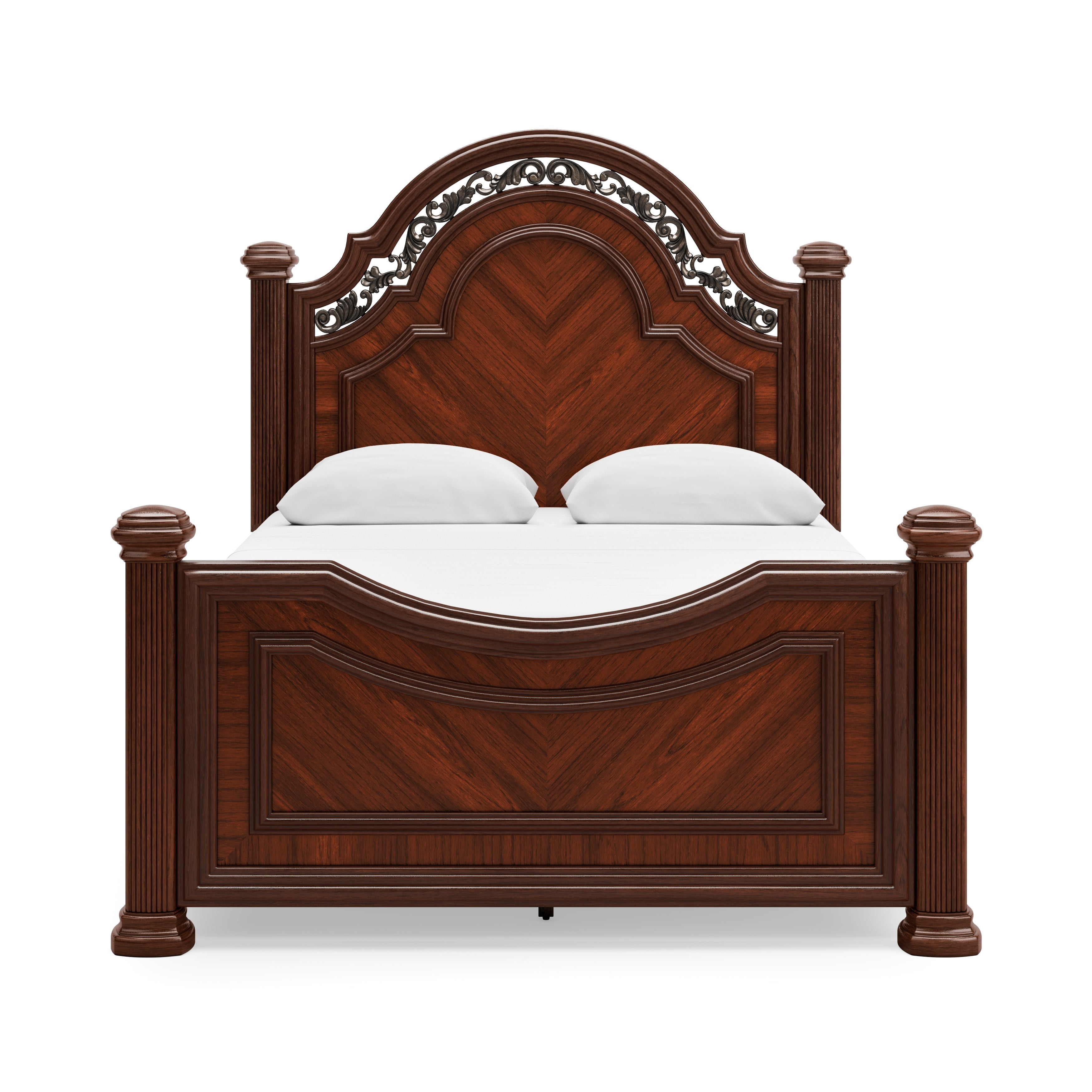 Lavinton Queen Poster Bed, Dresser, Mirror, Chest and Nightstand, Brown