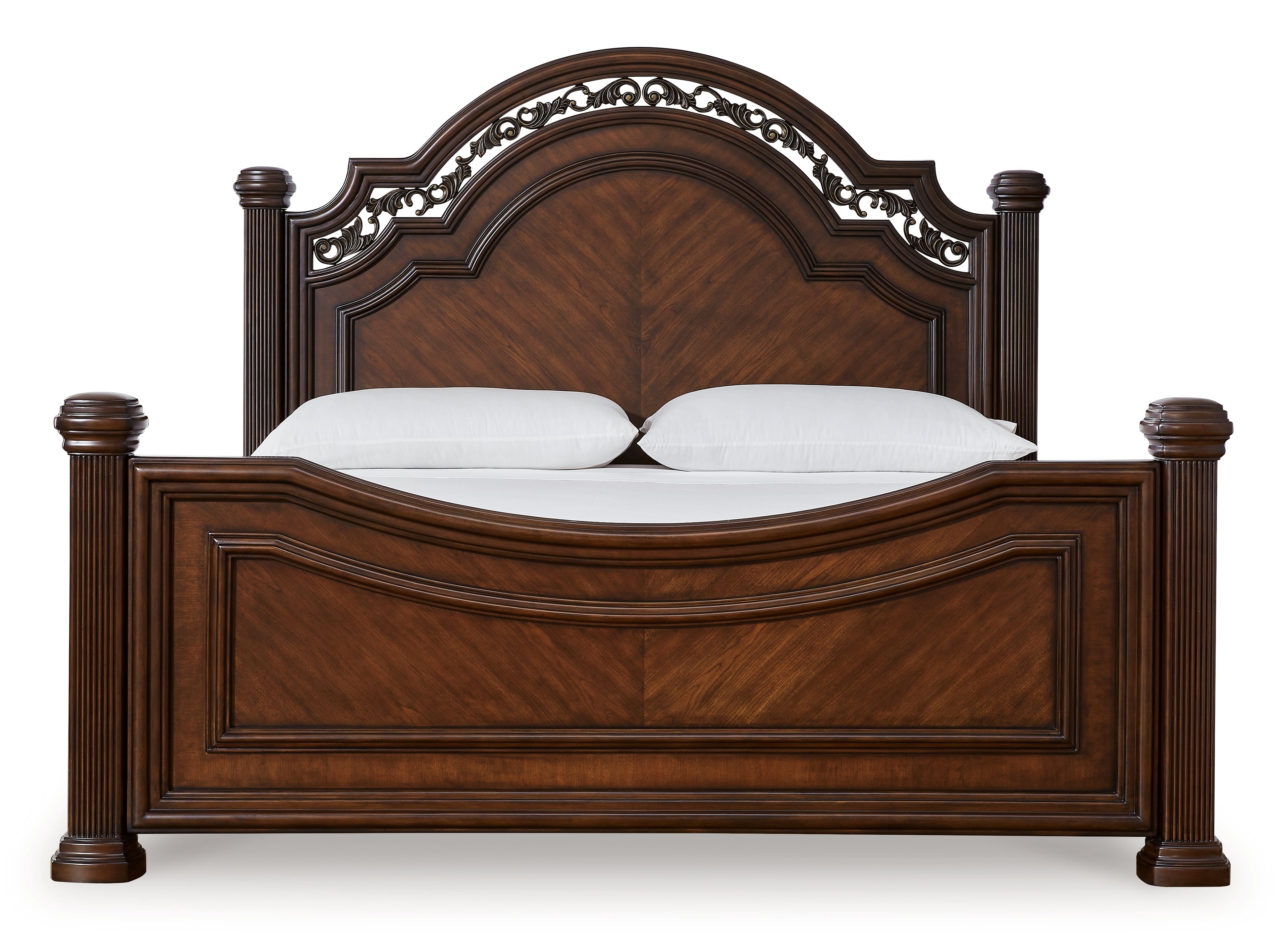Lavinton Queen Poster Bed, Dresser, Mirror and Nightstand, Brown