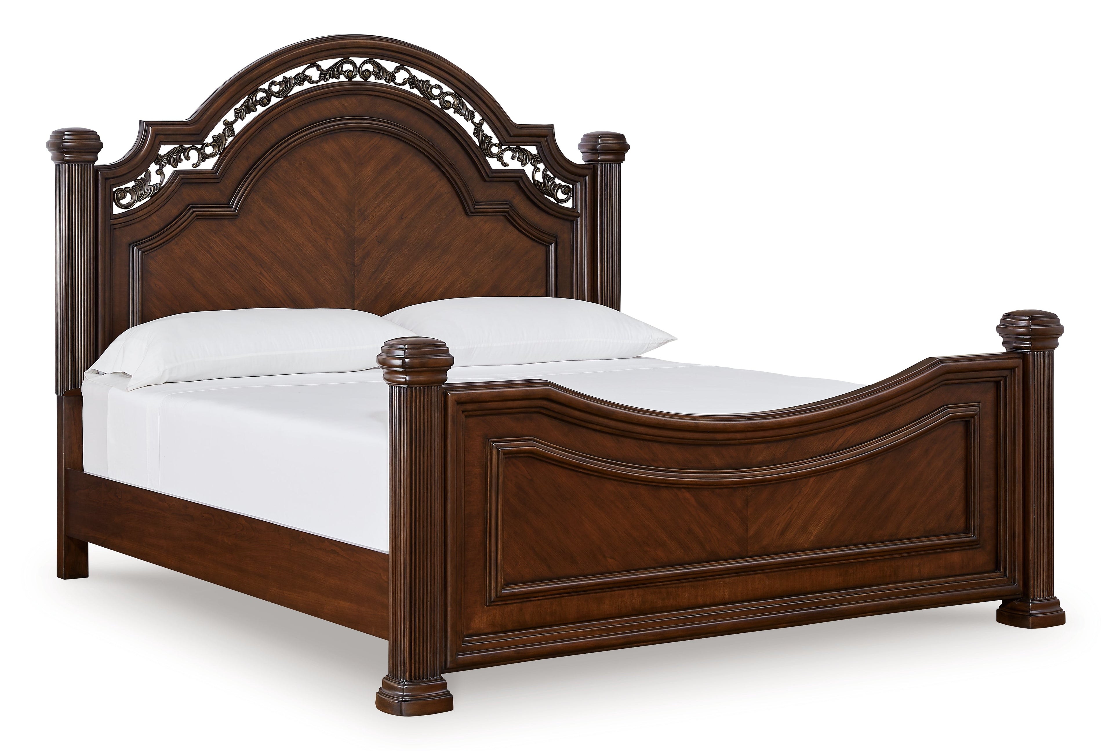 Lavinton Queen Poster Bed, Dresser, Mirror and Nightstand, Brown