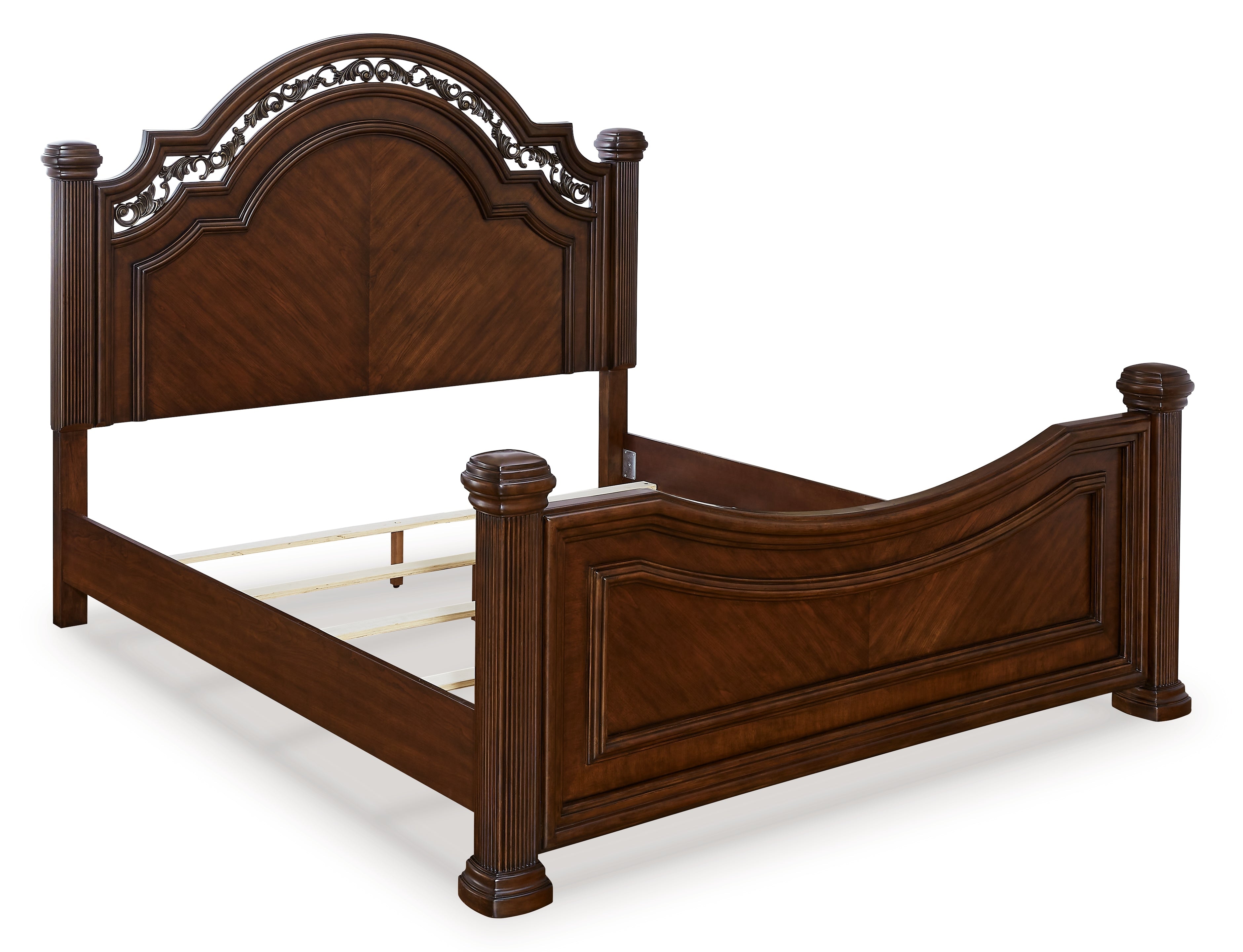 Lavinton Queen Poster Bed, Dresser, Mirror and Nightstand, Brown