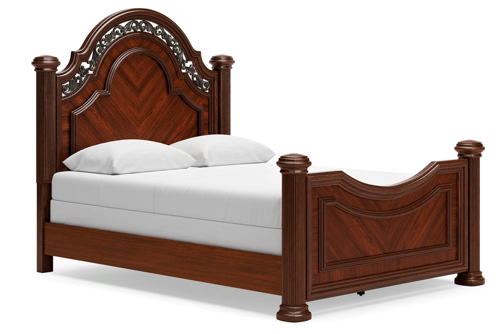 Lavinton Brown Queen Poster Bed, Dresser and Mirror