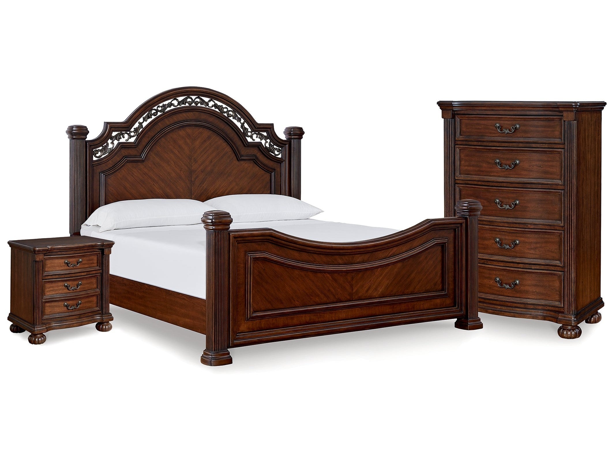Lavinton Queen Poster Bed & Chest & Nightstand