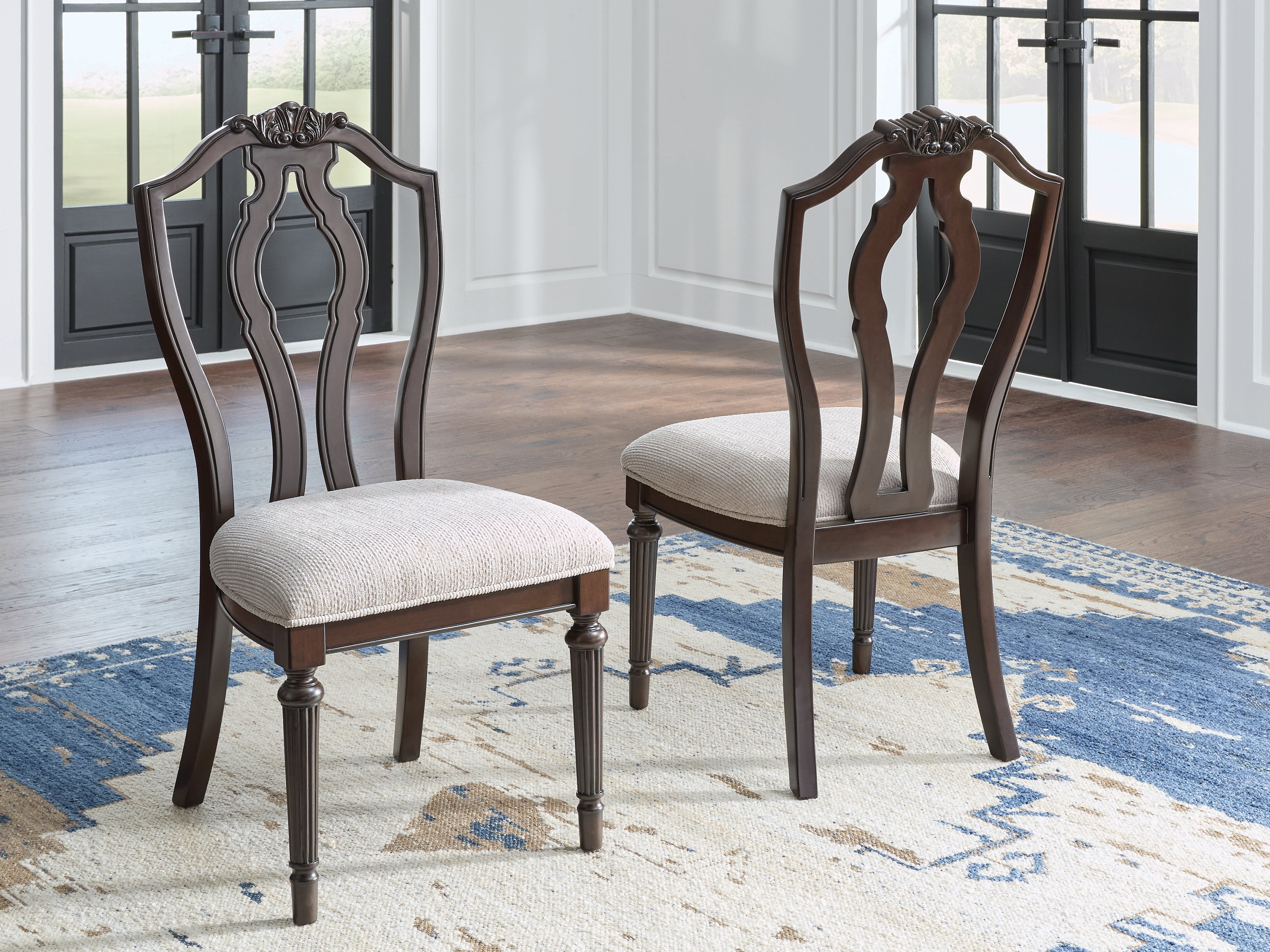 Lavinton Tan/Brown Extension Dining Table and 4 Chairs
