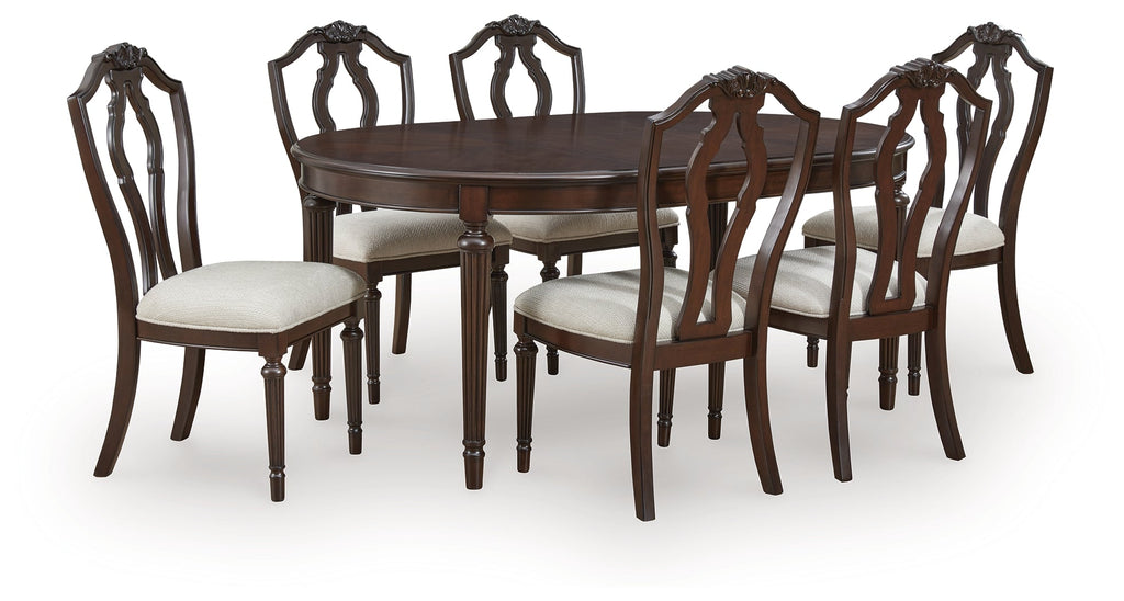 Lavinton Tan/Brown Extension Dining Table and 6 Chairs