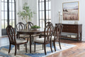 Lavinton Tan/Brown Extension Dining Table and 6 Chairs
