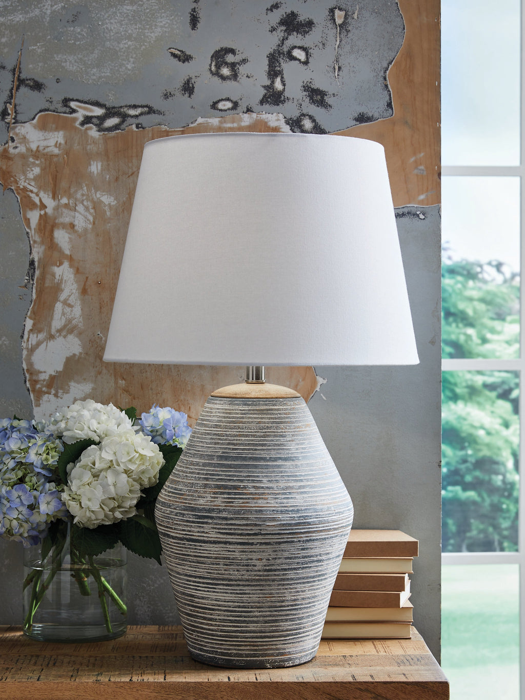 Lawrock Antique Blue Terracotta Table Lamp (1/CN)