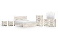 Lawroy King Panel Storage Bed, Dresser, Mirror, Chest and 2 Nightstands