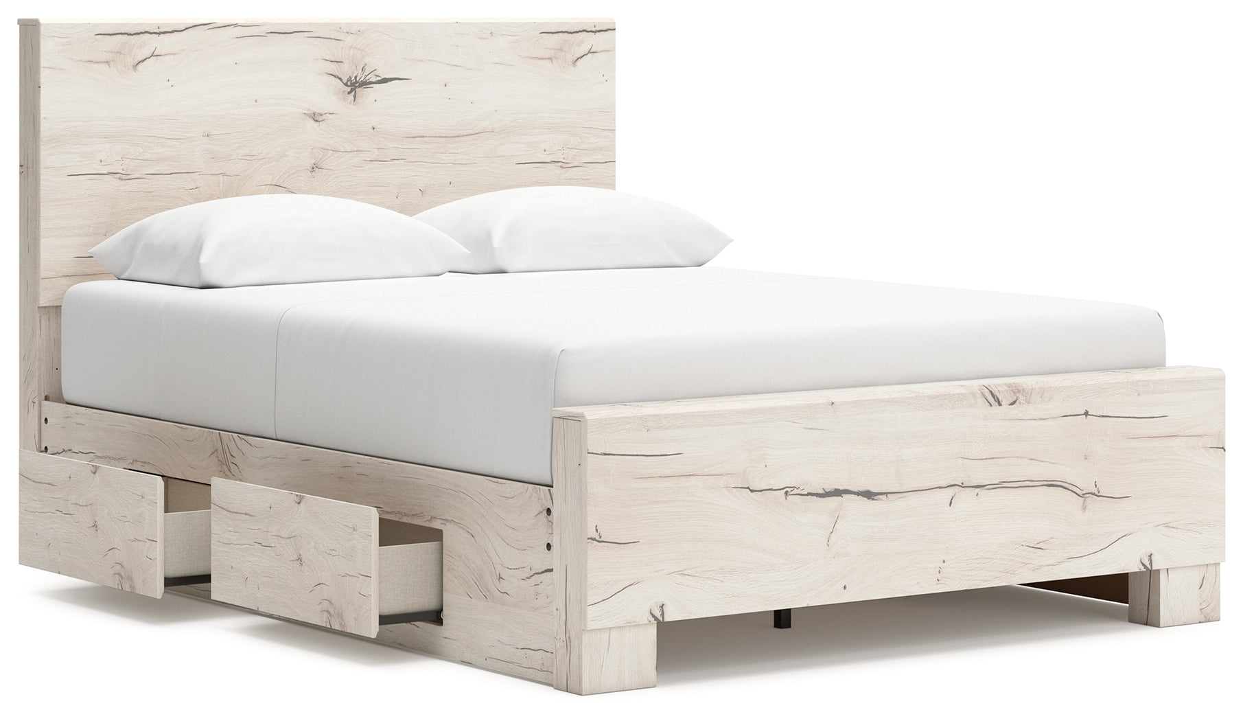 Lawroy Light Natural Full Panel Bed with 4 Storage