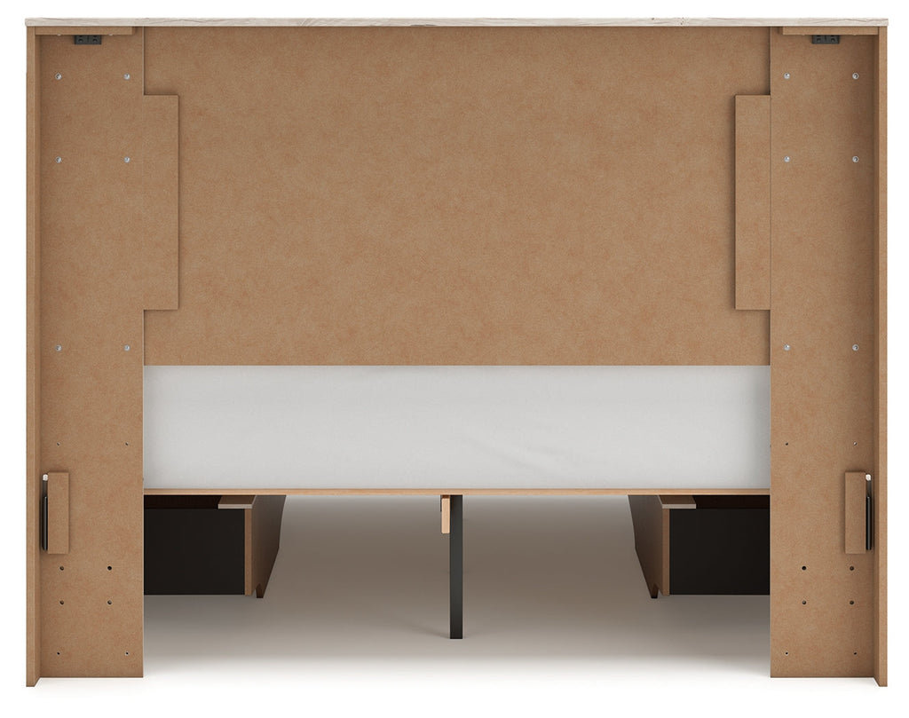 Lawroy Light Natural Full Panel Bed with 4 Storage