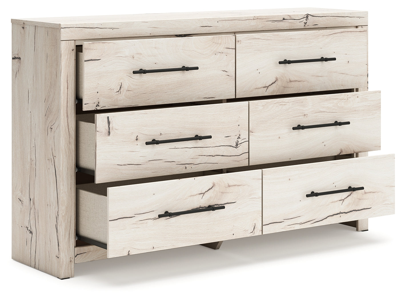 Lawroy Light Natural Full Panel Headboard & Dresser & Mirror