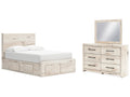 Lawroy Light Natural Full Panel Storage Bed & Dresser & Mirror