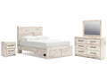 Lawroy Light Full Panel Storage Bedroom Set, Natural