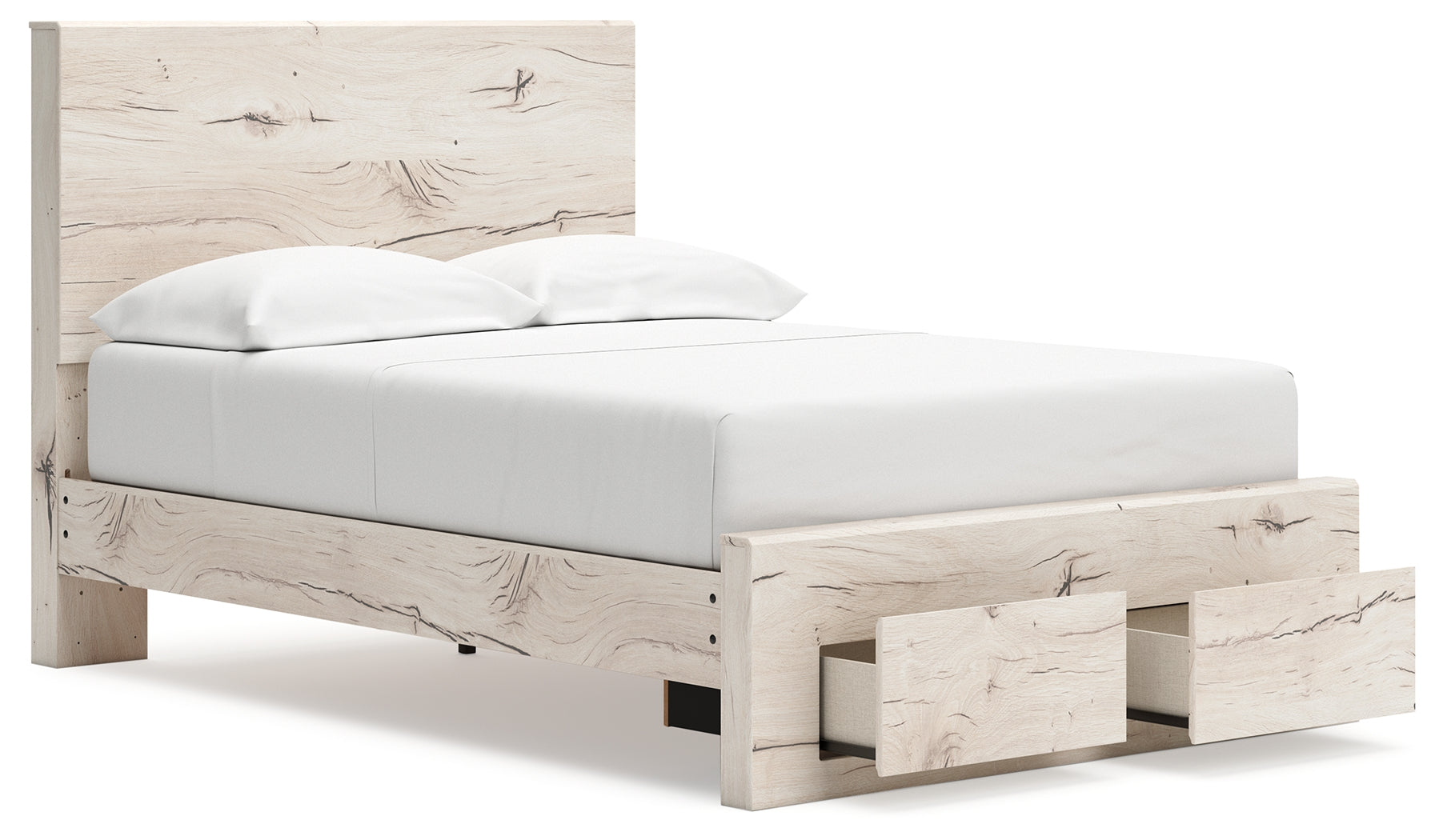 Lawroy Light Full Panel Storage Bedroom Set, Natural