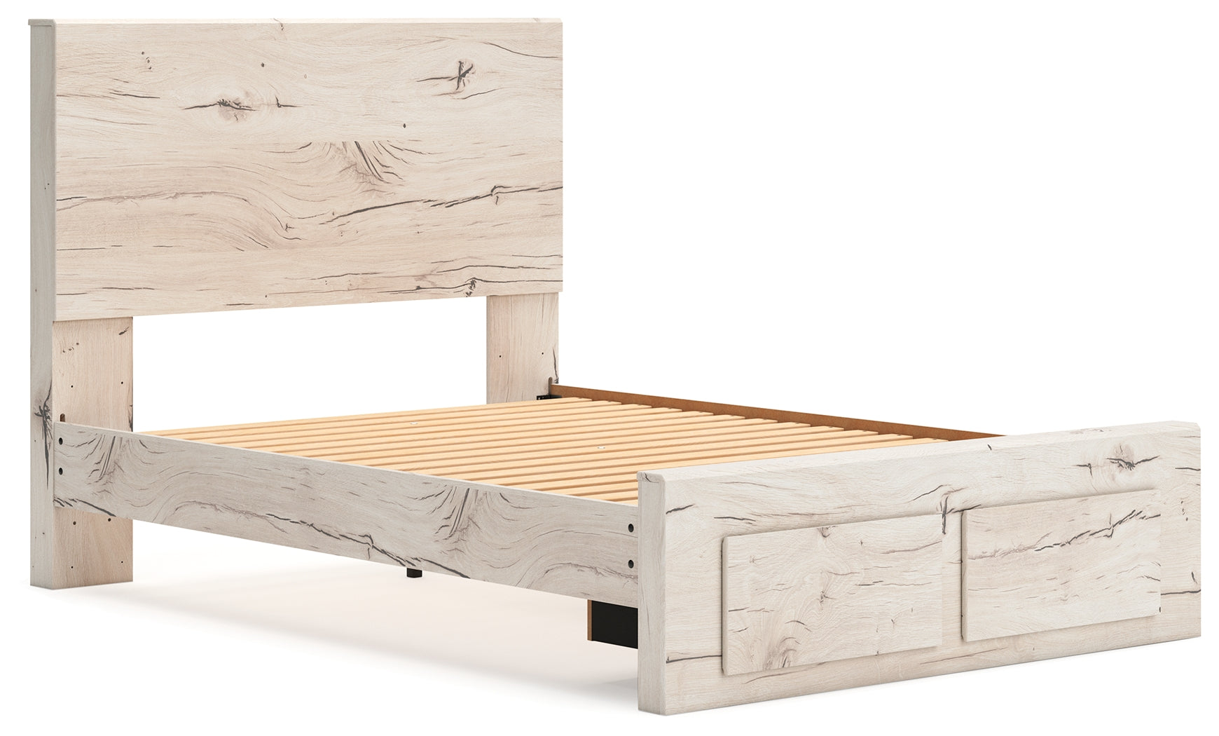 Lawroy Light Full Panel Storage Bedroom Set, Natural