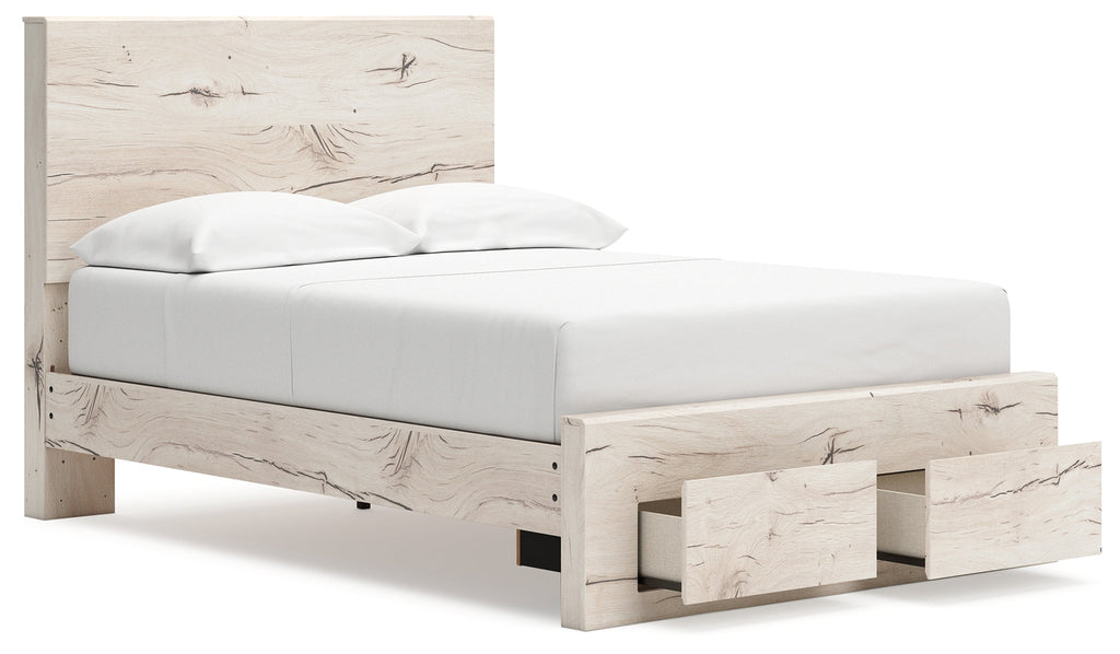 Lawroy Light Natural Full Panel Storage Youth Bed 2 Drawers
