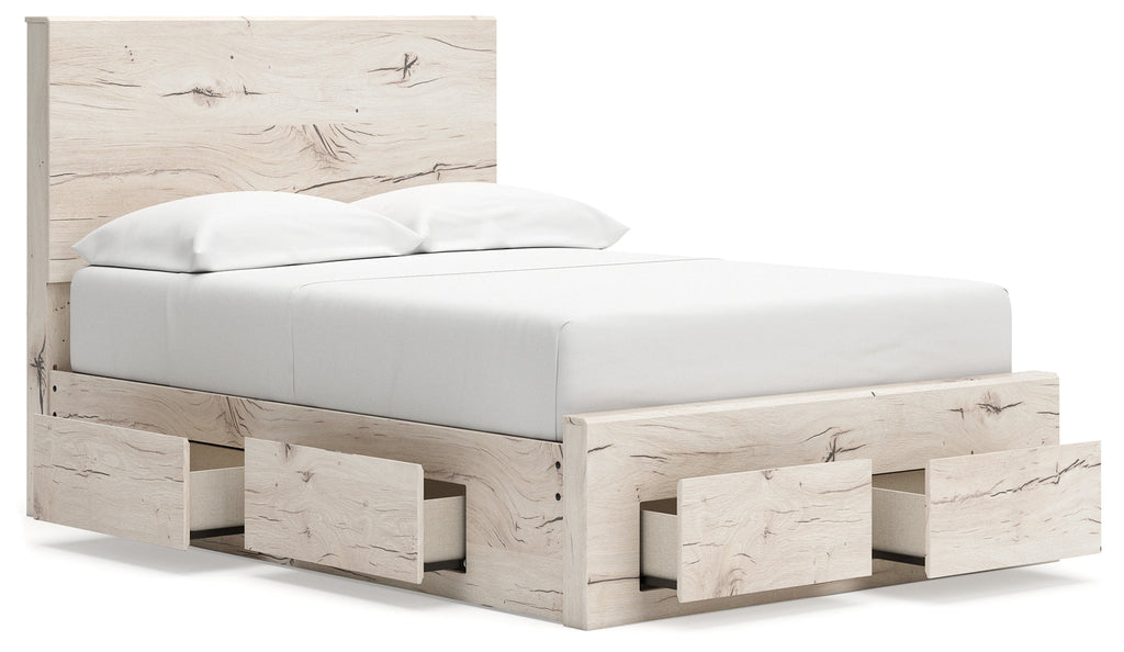 Lawroy Light Natural Full Panel Storage Youth Bed 6 Drawers