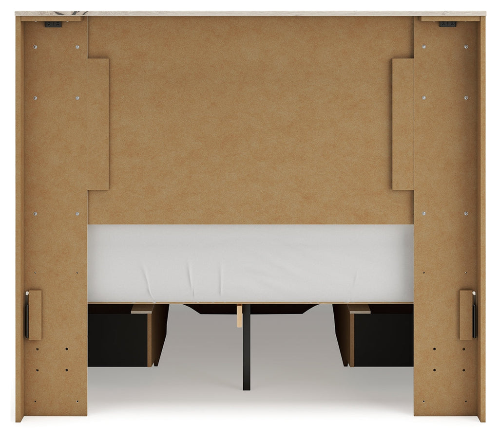 Lawroy Light Natural Full Panel Storage Youth Bed 6 Drawers