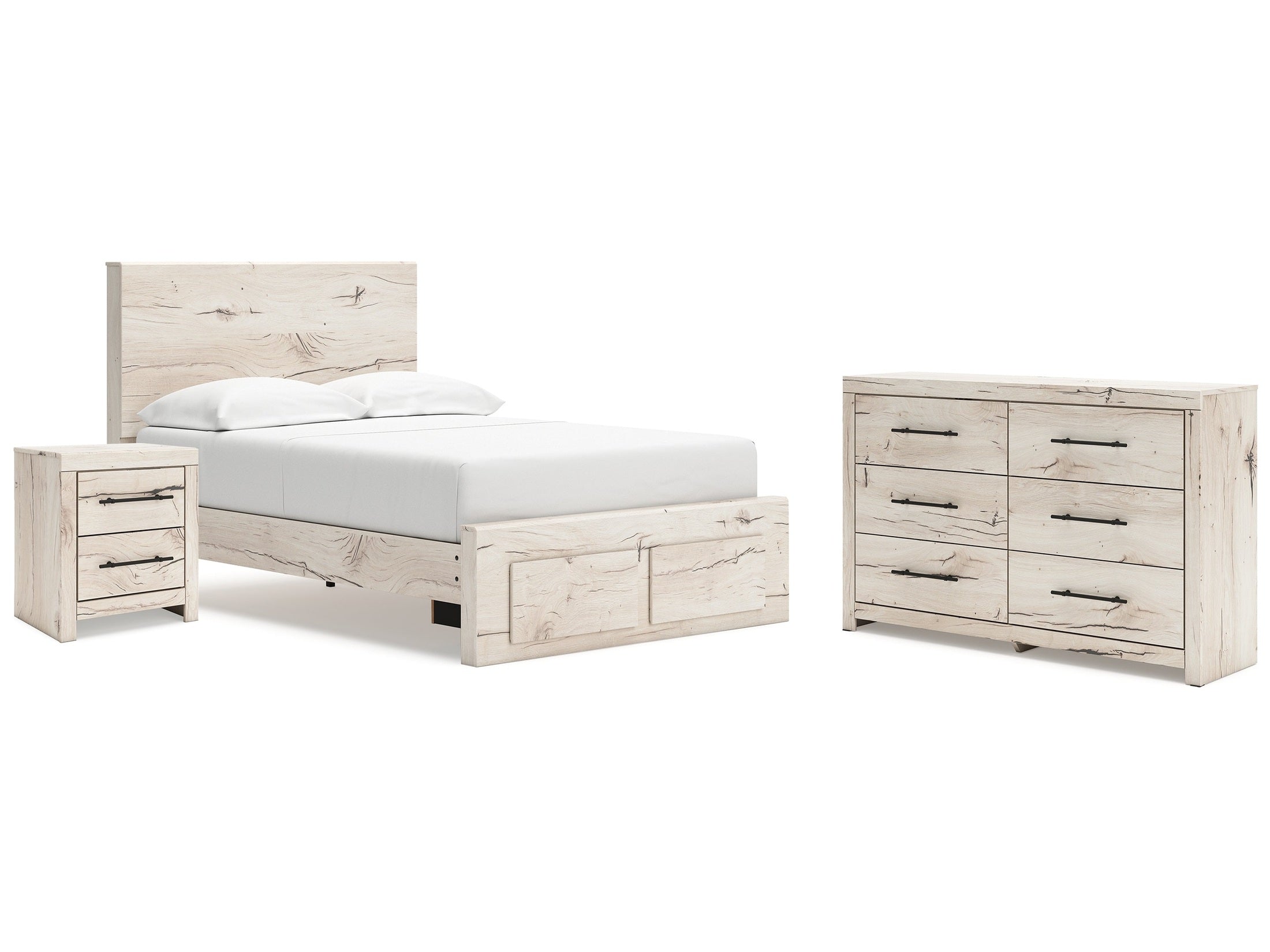 Lawroy Light Full Storage Bedroom Set, Natural