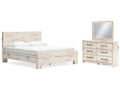 Lawroy Light Natural King Panel Bed & Dresser & Mirror