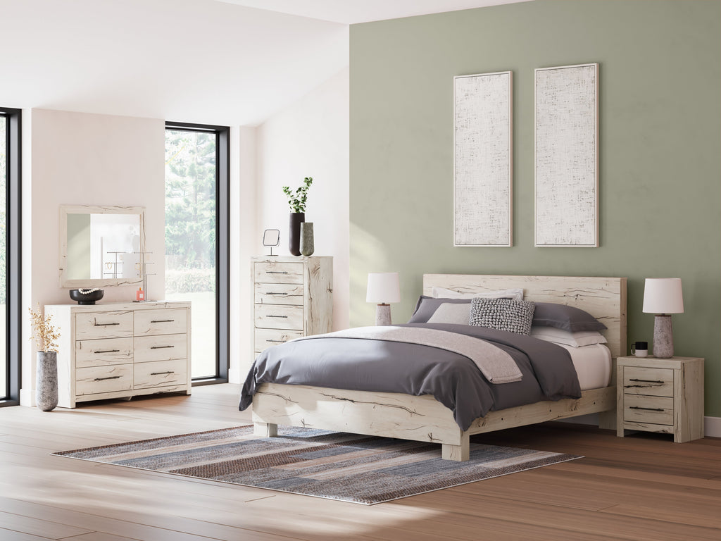 Lawroy Light Natural King Panel Bed
