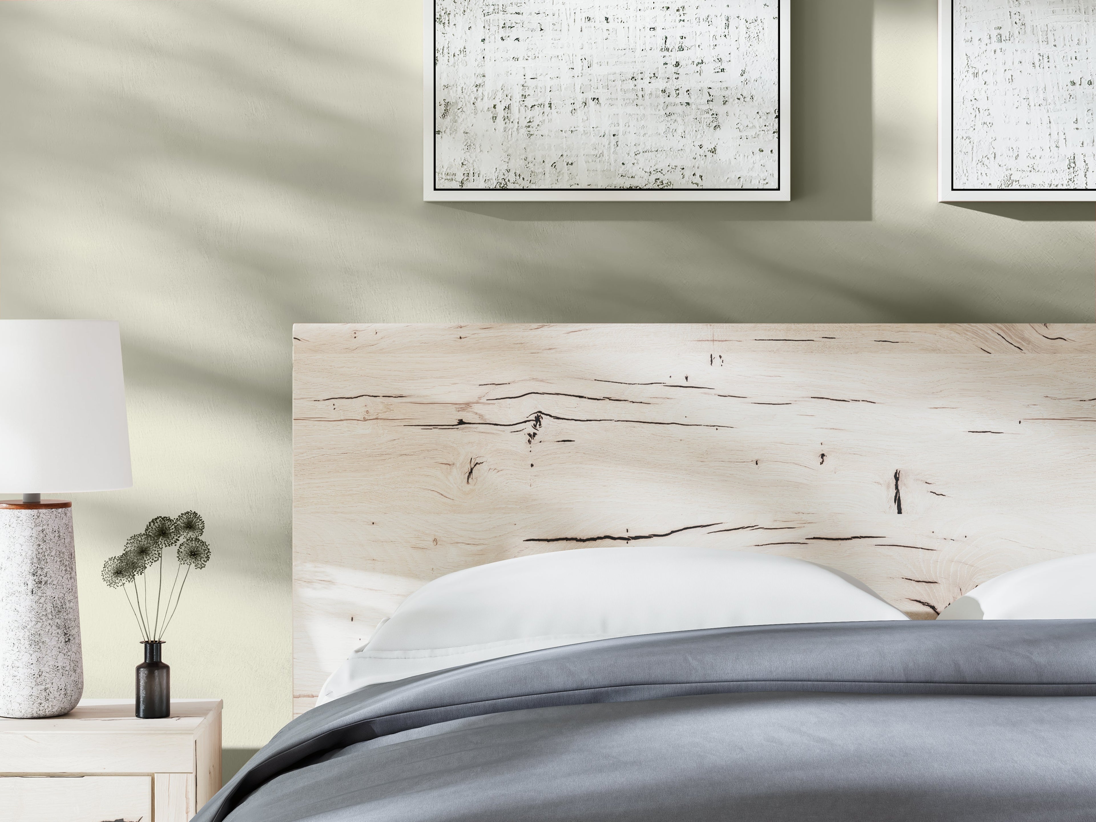Lawroy Light Natural King Panel Bed