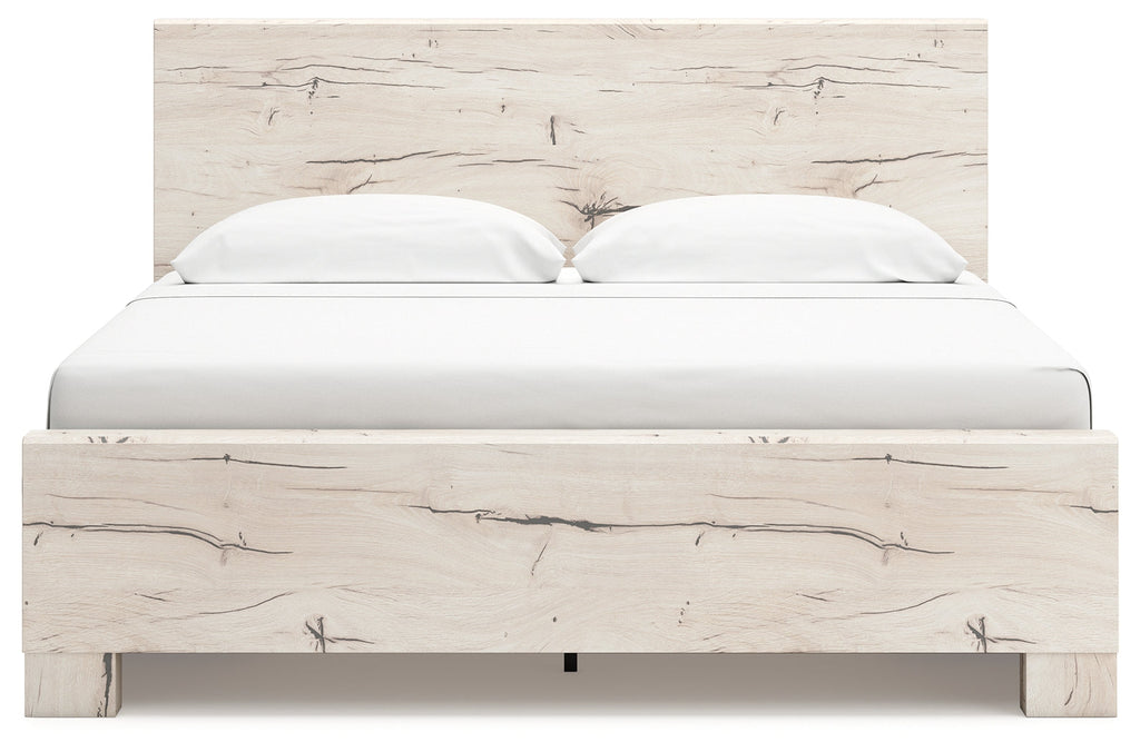 Lawroy Light Natural King Panel Bed with Storage