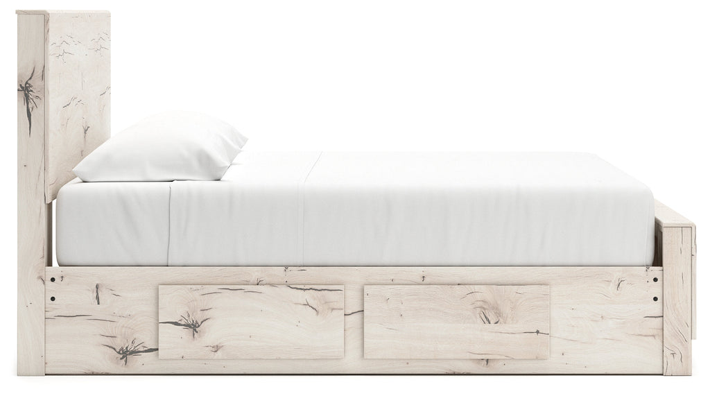 Lawroy Light Natural King Panel Bed with Storage