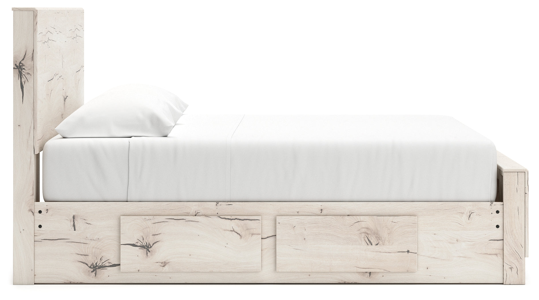 Lawroy Light Natural King Panel Bed with Storage