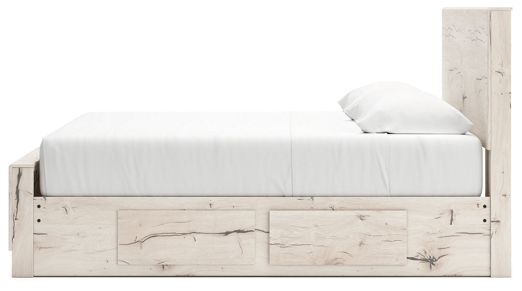 Lawroy Light Natural King Panel Bed with Storage