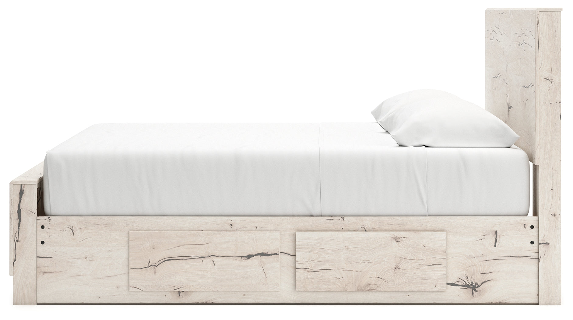 Lawroy Light Natural King Panel Bed with Storage
