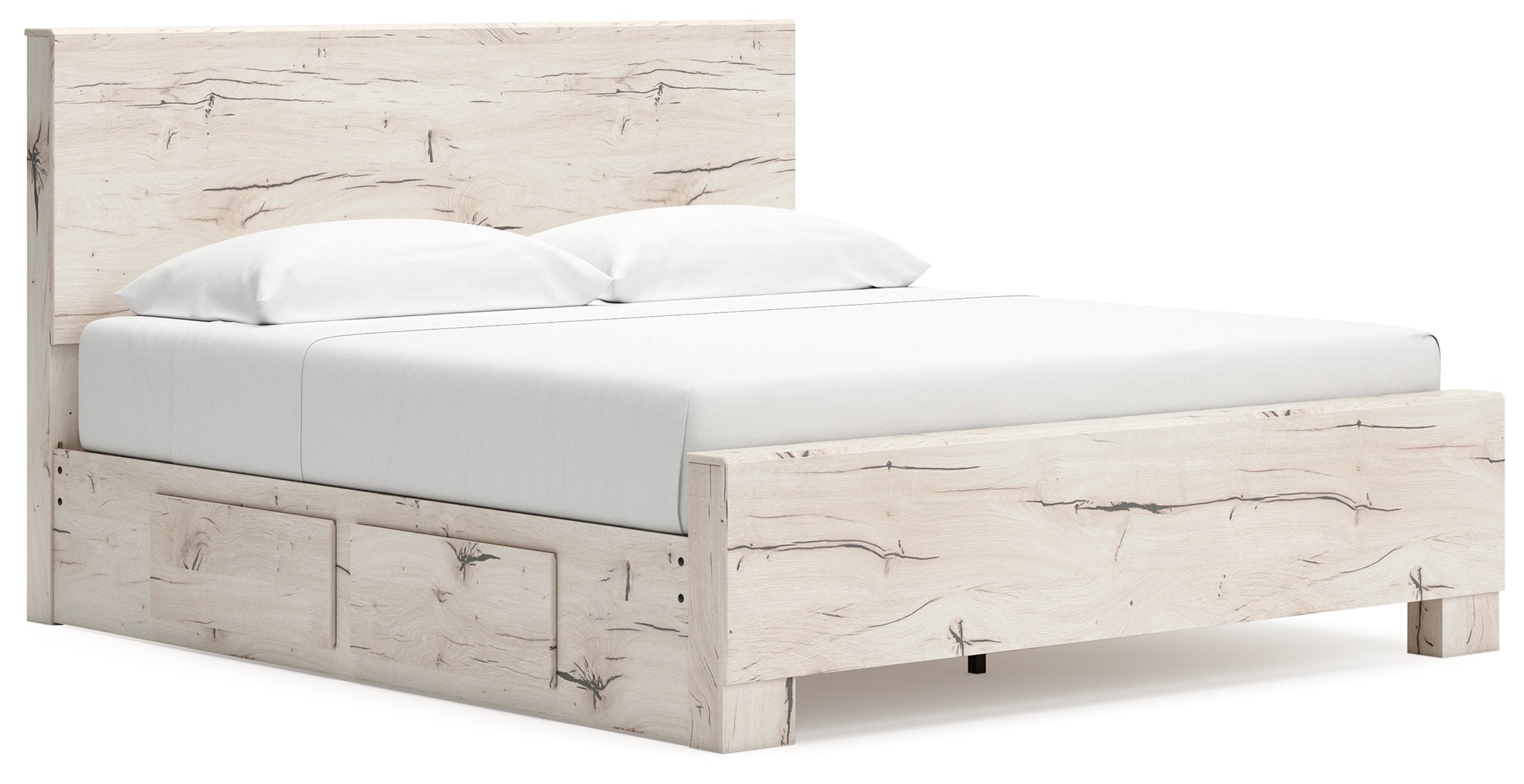 Lawroy Light Natural King Panel Bed with Storage