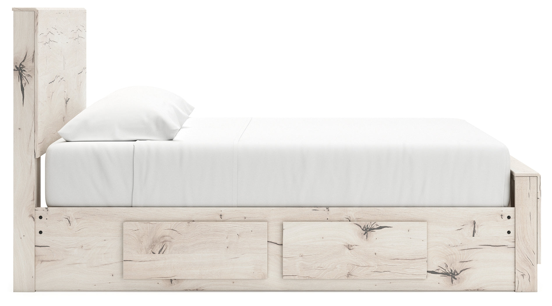Lawroy Light Natural King Panel Bed with Storage
