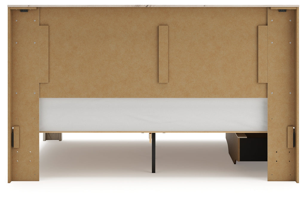 Lawroy Light Natural King Panel Bed with Storage