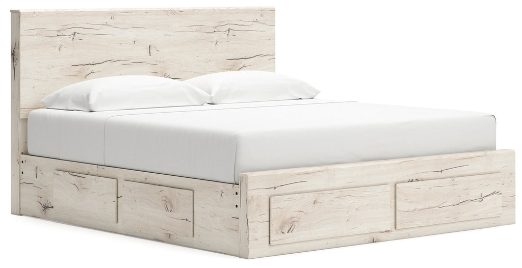 Lawroy Light Natural King Panel Storage Bed
