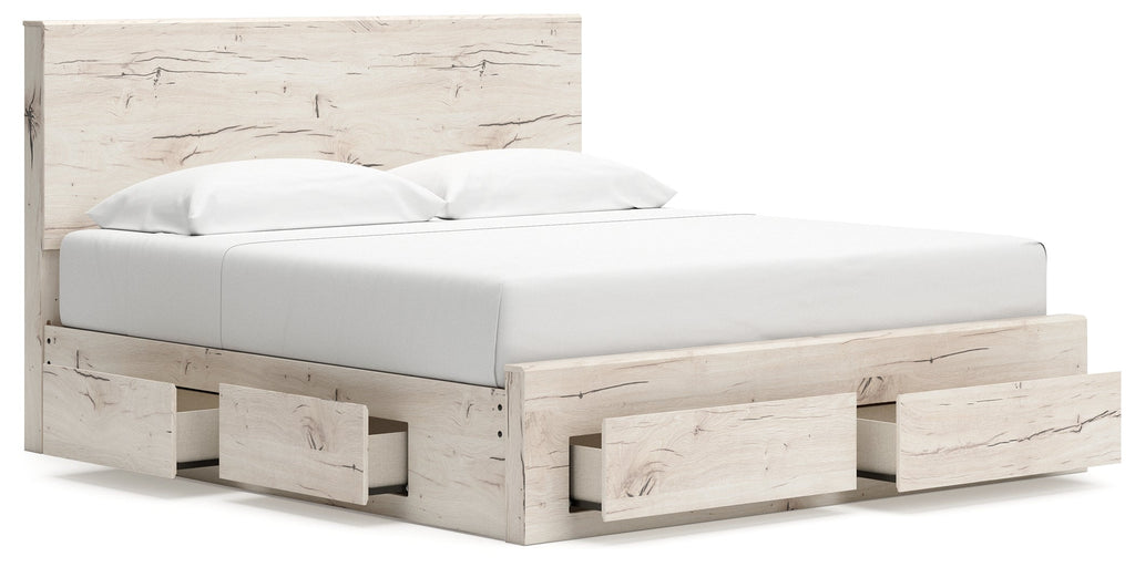 Lawroy Light Natural King Panel Storage Bed