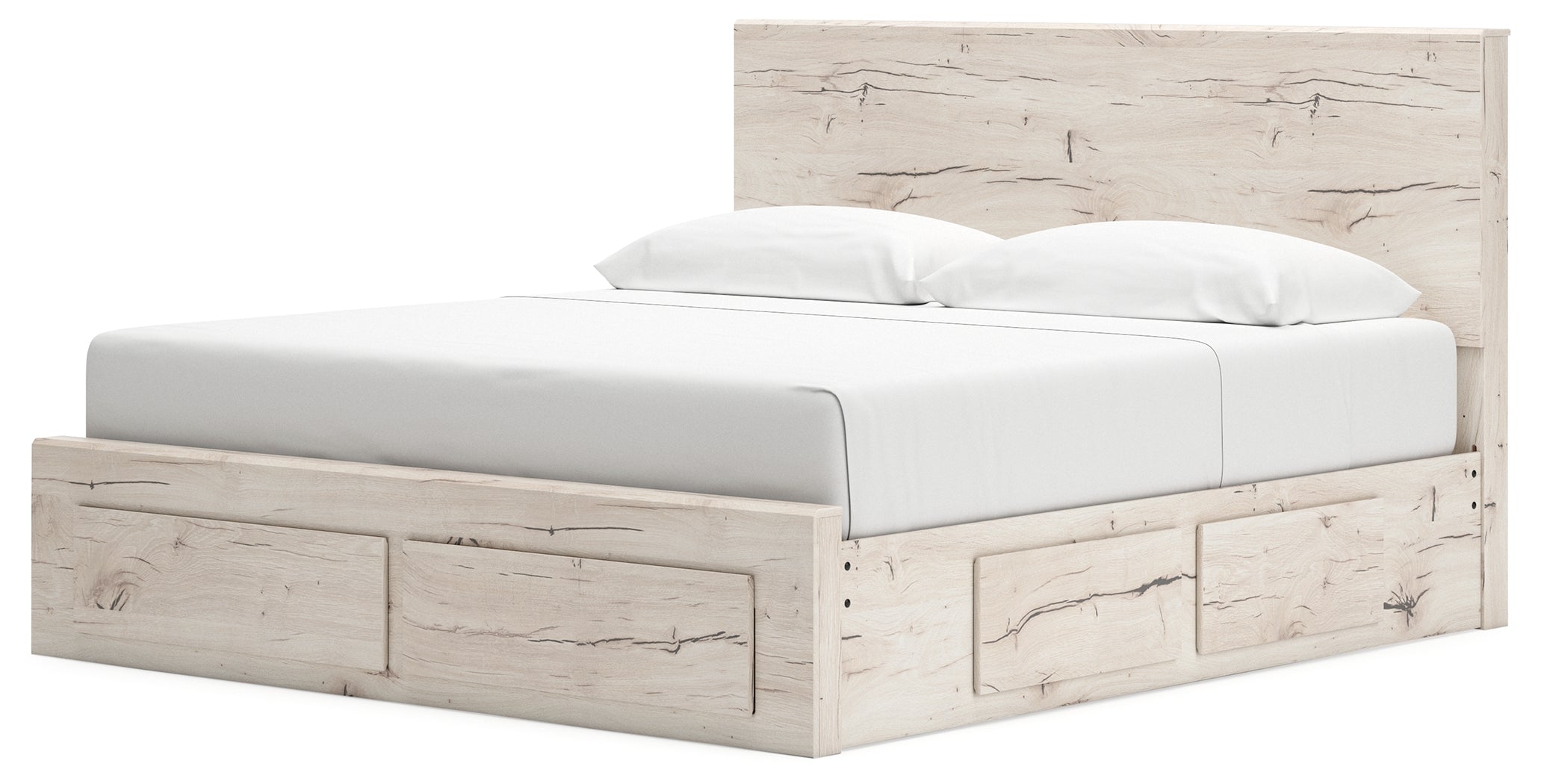 Lawroy Light Natural King Panel Storage Bed