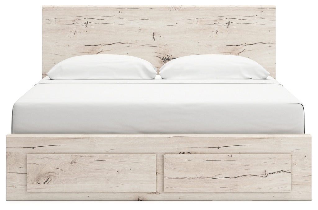 Lawroy Light Natural King Panel Storage Bed
