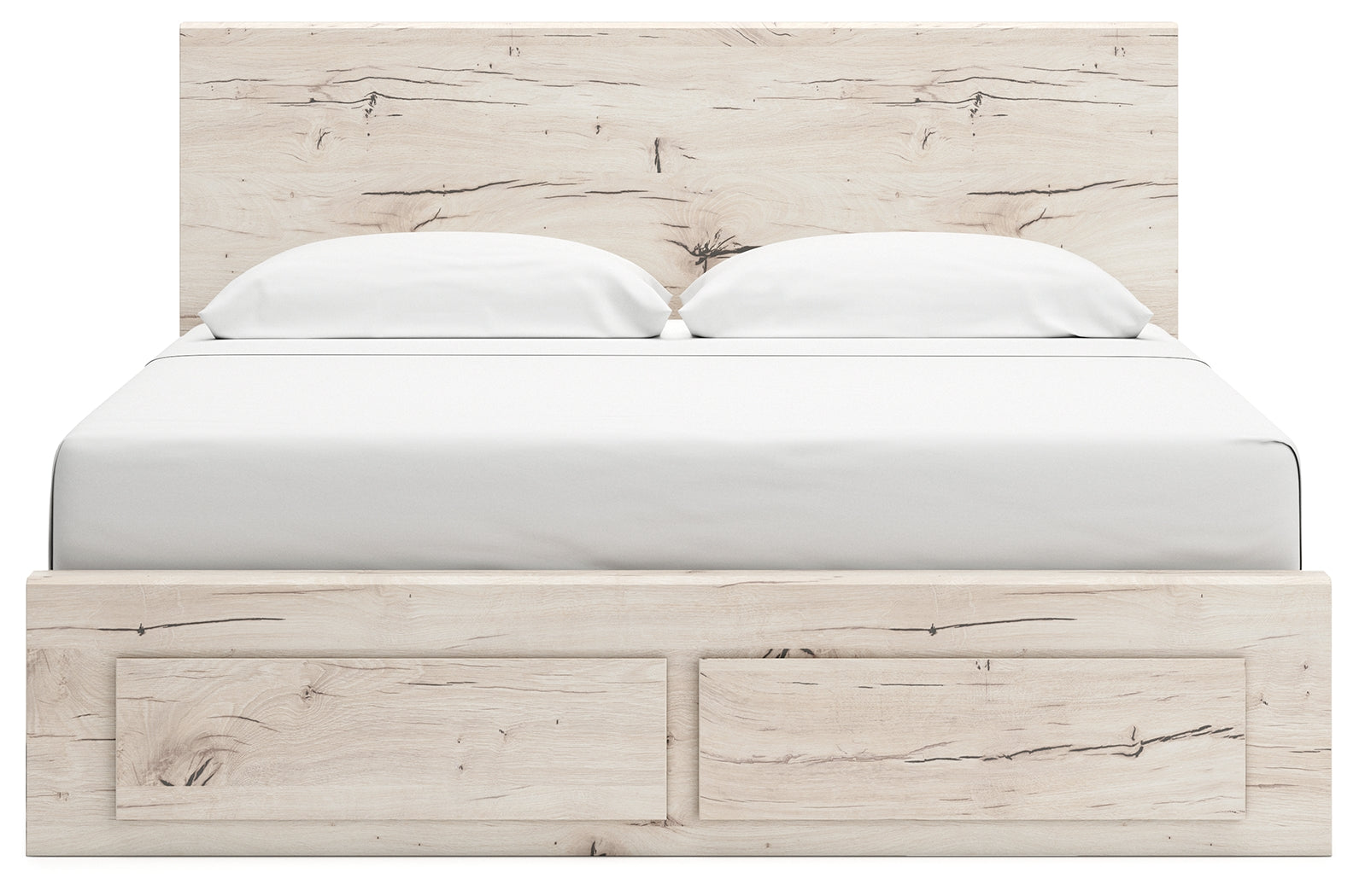 Lawroy Light Natural King Panel Storage Bed
