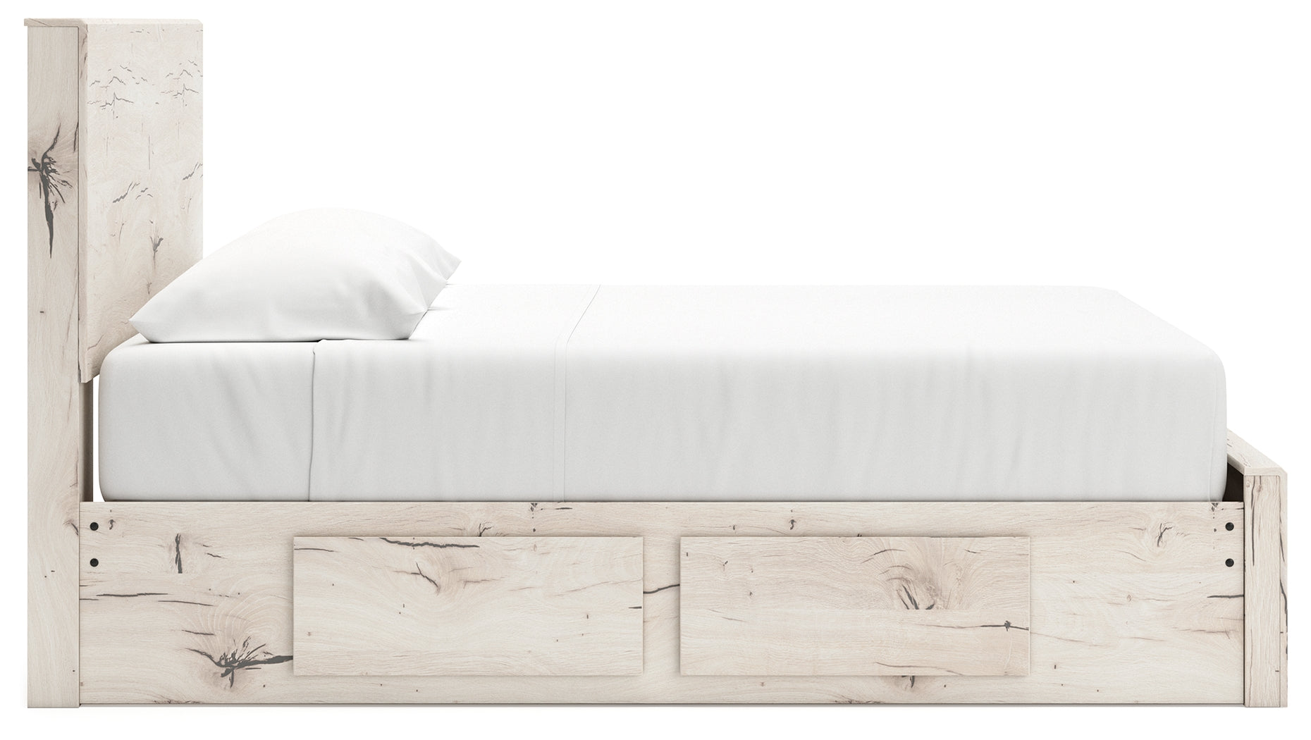 Lawroy Light Natural King Panel Storage Bed
