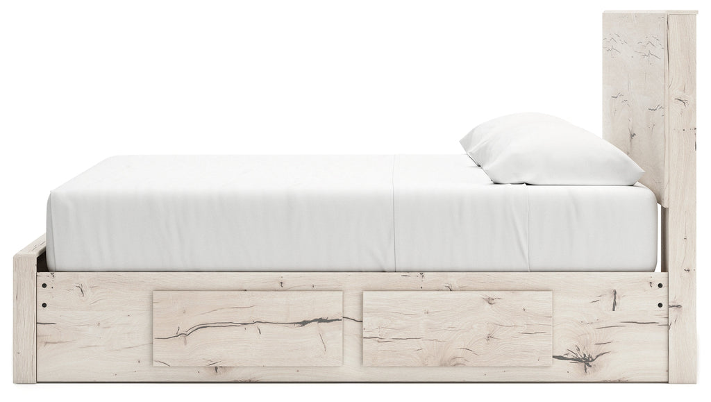 Lawroy Light Natural King Panel Storage Bed