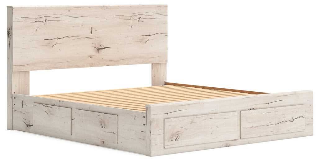 Lawroy Light Natural King Panel Storage Bed